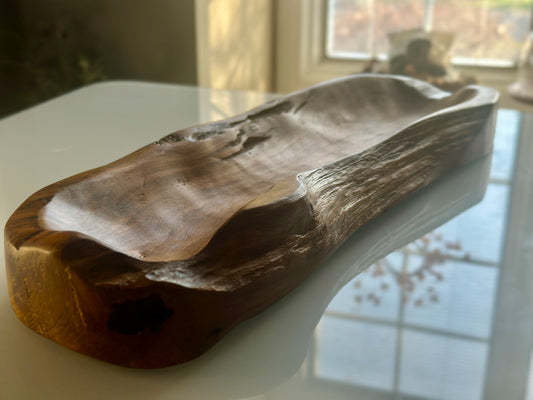 Teak Wood Bowl with Live Edge