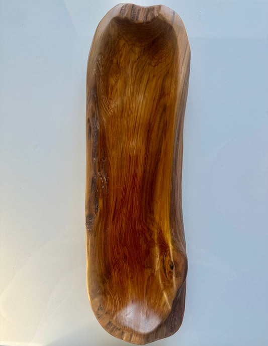 Teak Wood Bowl with Live Edge