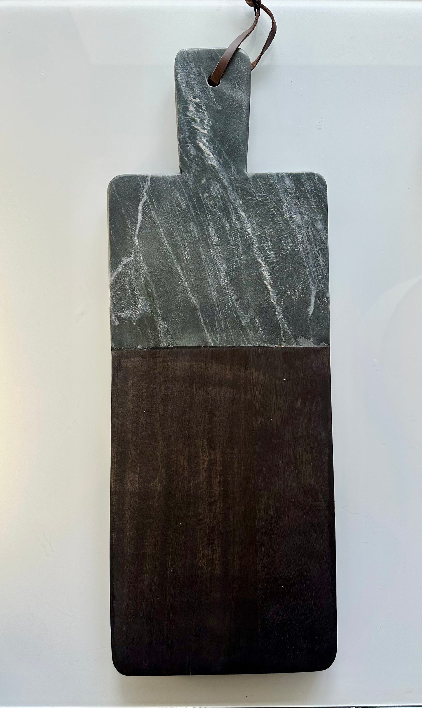 Marble two-tone Leather Tie Cutting Board