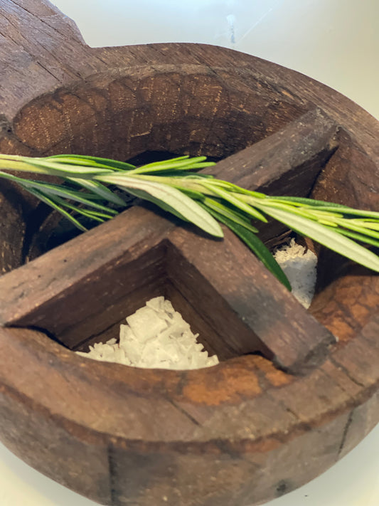 Vintage Wood Spice Bowl